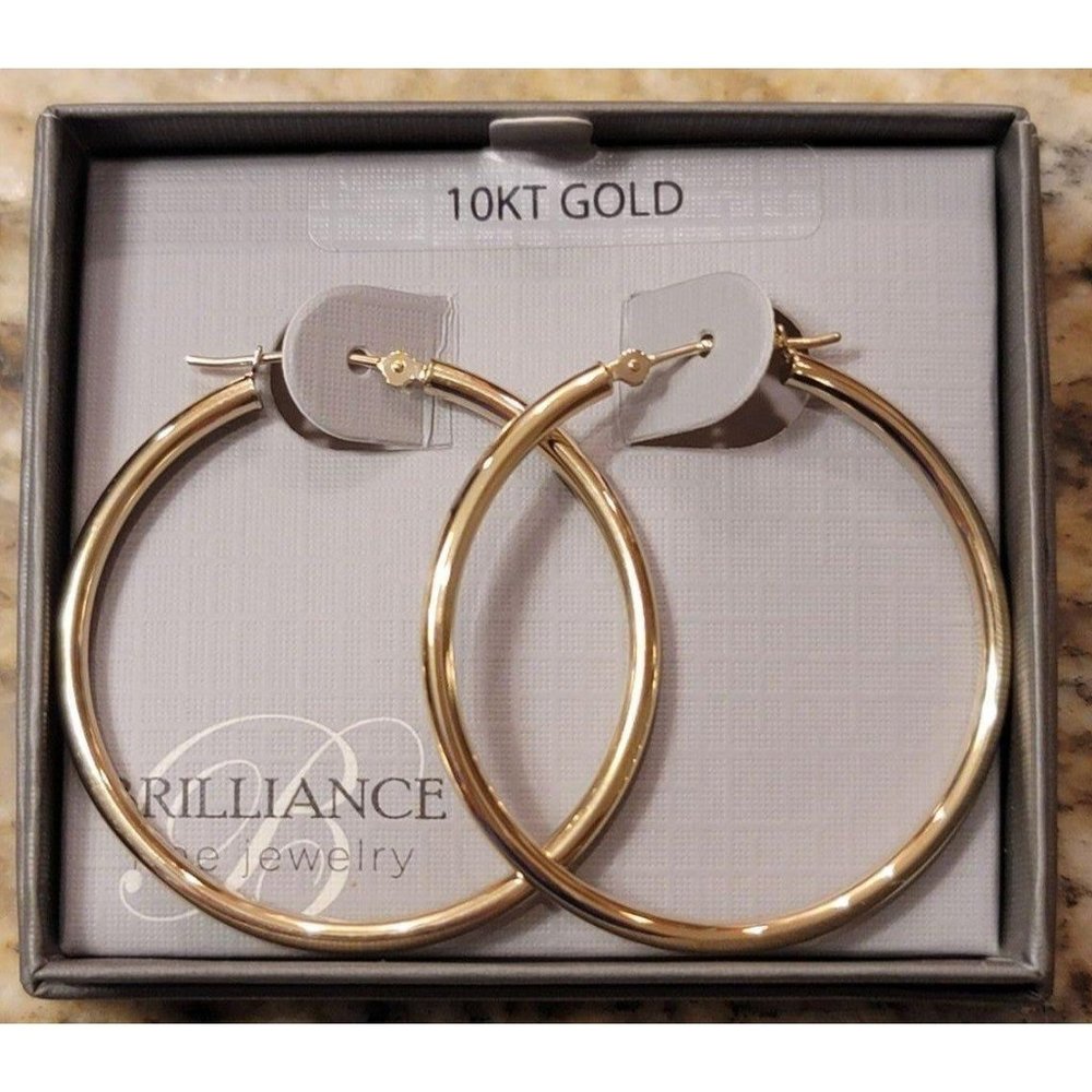 10K Gold Polished Hoops
